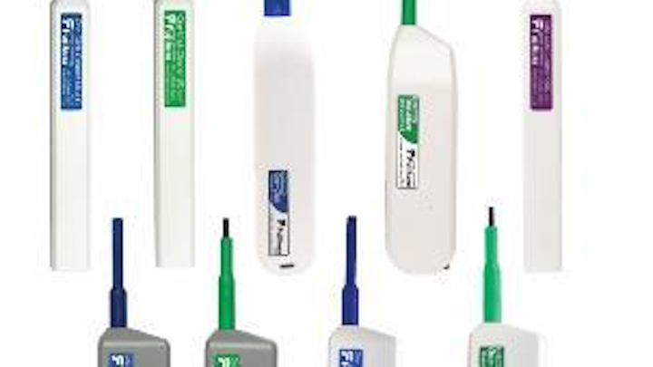 Fujikura One-Click D-LC push-type cleaners are among the newest additions to AFL's Noyes brand fiber-optic connector cleaning product line.