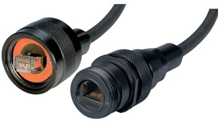 L-com's TRD8RG IP68 Military/Industrial RJ45 Cable Assemblies