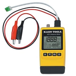 The VDV Distance Meter from Klein Tools measures cable lengths, locates faults and simplifies cable inventory. The VDV Distance Meter from Klein Tools measures cable lengths, locates faults and simplifies cable inventory.