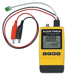 The VDV Distance Meter from Klein Tools measures cable lengths, locates faults and simplifies cable inventory.