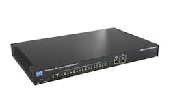 Network Video Technologies' TBus IP Transmission product series delivers 56 VDC power for remote transceivers as well as their remote PoE devices. Network Video Technologies' TBus IP Transmission product series delivers 56 VDC power for remote transceivers as well as their remote PoE devices.
