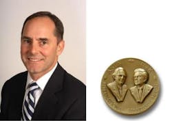John Siemon, Siemon Company's CTO and VP of global operations, will receive the Astin-Polk International Standards Medal (shown right) from ANSI in a ceremony October 2. The award recognizes John Siemon's distinguished service in promoting trade and understanding among nations through the advancement, development or administration of international standardization, measurements or certification. John Siemon, Siemon Company's CTO and VP of global operations, will receive the Astin-Polk International Standards Medal (shown right) from ANSI in a ceremony October 2. The award recognizes John Siemon's distinguished service in promoting trade and understanding among nations through the advancement, development or administration of international standardization, measurements or certification.