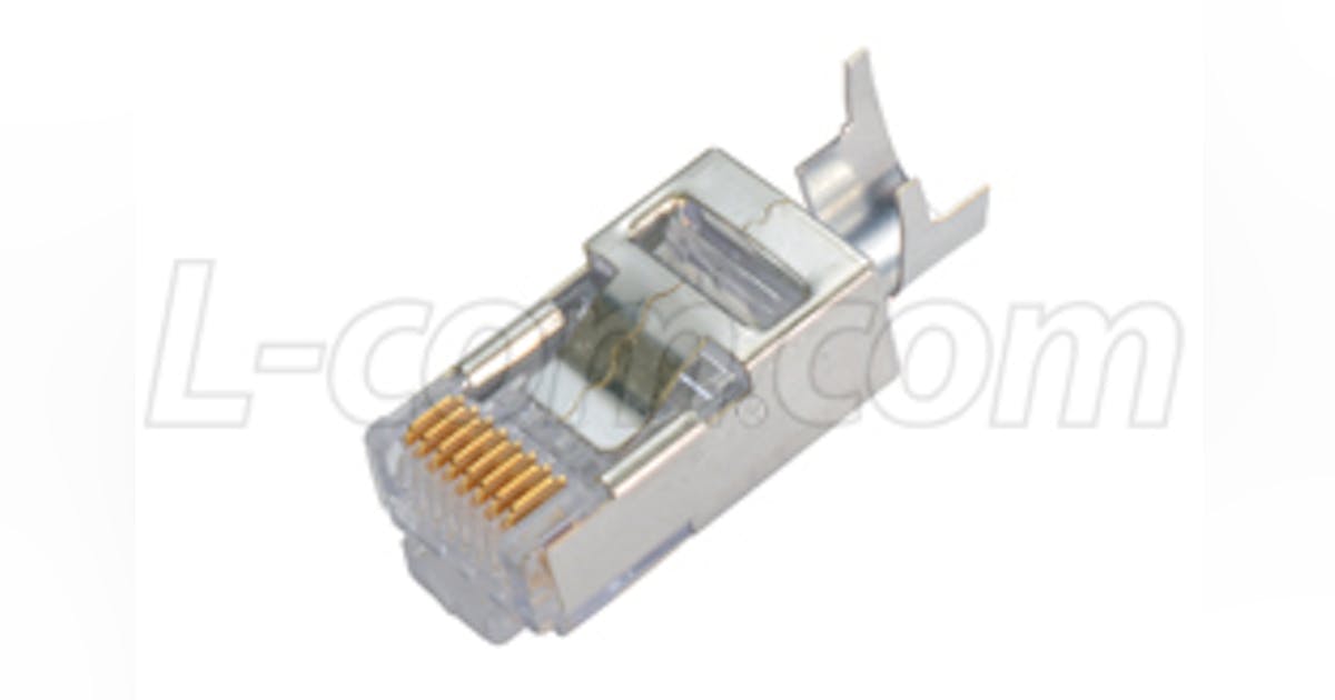 Specially-designed RJ45 plug terminates large OD conductors found in ...