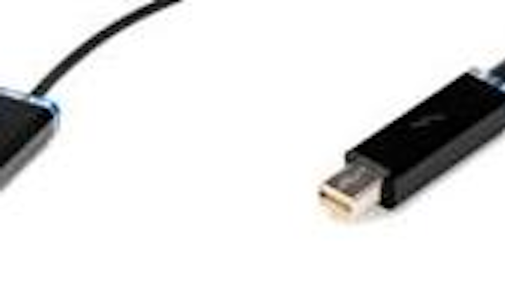 Corning's USB 3.Optical Cable (left) and Optical Thunderbolt Cable (right) support 5G transmission to 30 meters, and 10G transmission to 100 meters, respectively.