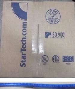 Underwriters Laboratories issued a public notice about the potentially unsafe cable (bottom) contained in this packaging (top). Underwriters Laboratories issued a public notice about the potentially unsafe cable (bottom) contained in this packaging (top).