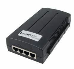 L-com&apos;s PS4834GB-POE-2 provides 48VDC at 33.5W of power to each of its two ports.