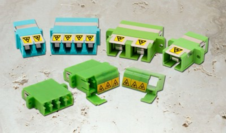 These LC and SC fiber optic adapters from Alliance Fiber Optic Products are available with external or internal shutters, protecting against dust and preventing exposure to laser optical power.