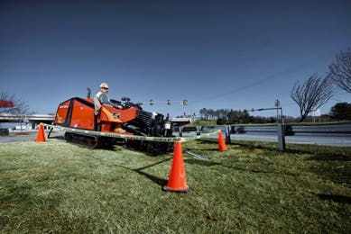 The JT25 horizontal directional drill from Ditch Witch boasts thrust and pullback of 27,000 pounds and 4,000 foot-pounds of torque.