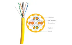 comCables' new Category 6A UTP cable includes 23-AWG solid bare copper conductors and is available in CMP and CMR ratings.