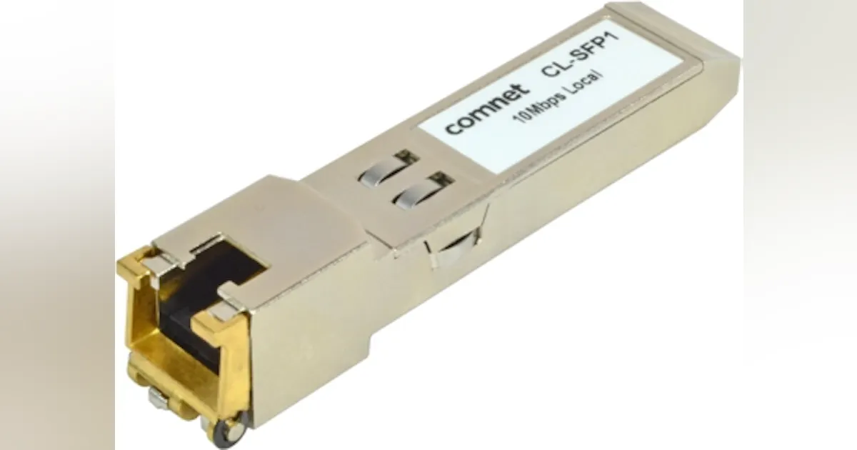 Distance-extending SFP sends Ethernet over UTP or coaxial cabling ...