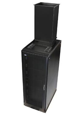 Eaton's Telescopic Chimney extends to a maximum of 76 inches from the top of an enclosure. Eaton's Telescopic Chimney extends to a maximum of 76 inches from the top of an enclosure.