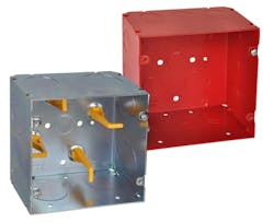 The Steel City Square 5 Telecom Box (left) includes cable-management posts to guide cable around the box's outer perimeter. The Steel City Square 5 Telecom Box (left) includes cable-management posts to guide cable around the box's outer perimeter.