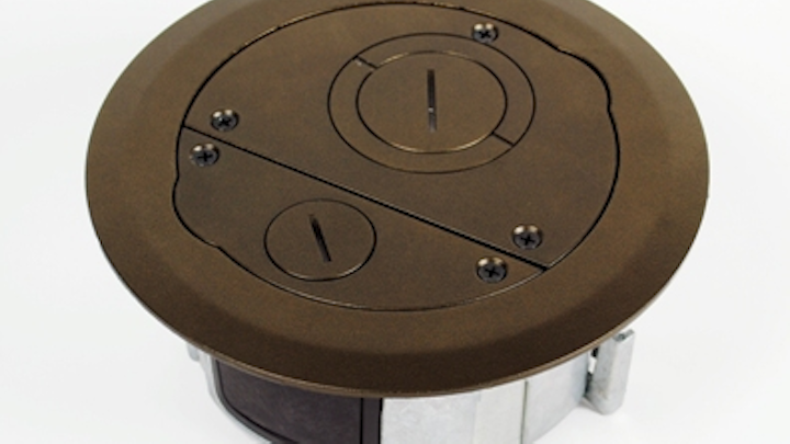 The FloorSource 6-inch box from Legrand provides dual service capabilities to open-space office installations as well as educational, institutional and hospitality applications.