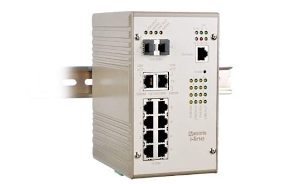 Industrial PoE switch targets surveillance applications