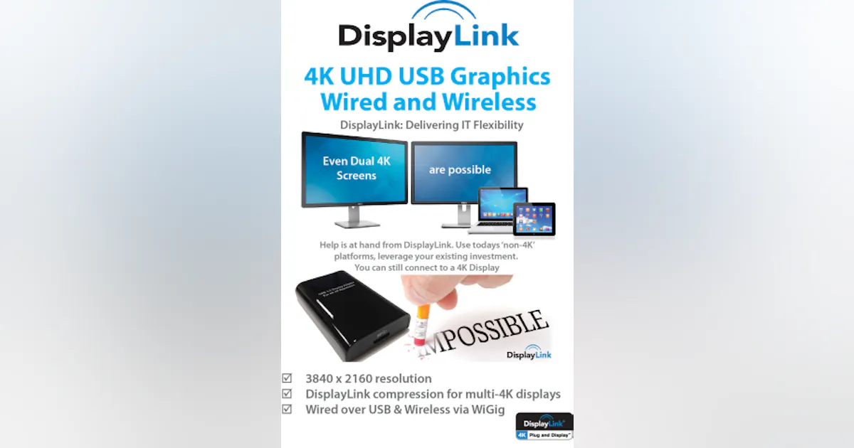 DisplayLink demos 'wired-quality' dual 4K displays using 60GHz WiGig ...
