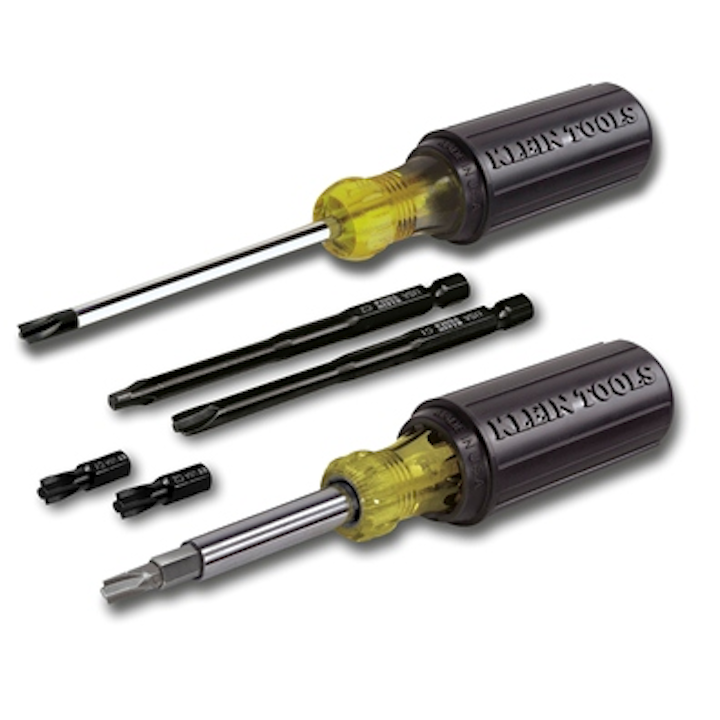 Klein Tools' Combo-Tip Drivers are designed for cable installers who encounter the combination head screws most frequently found on electrical devices and fittings.