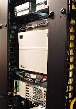 This optical line terminal (OLT) is part of a passive optical LAN (POL). A POL uses singlemode fiber-optic cabling between an OLT and optical network terminals (ONTs). The Association for Passive Optical LAN hosted a webinar in which a POL user and architect discussed their experiences with the technology. That webinar is available for viewing on-demand. This optical line terminal (OLT) is part of a passive optical LAN (POL). A POL uses singlemode fiber-optic cabling between an OLT and optical network terminals (ONTs). The Association for Passive Optical LAN hosted a webinar in which a POL user and architect discussed their experiences with the technology. That webinar is available for viewing on-demand.