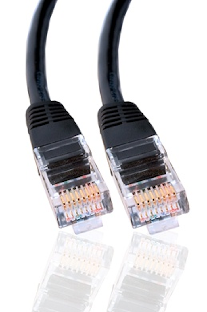 The installed base of RJ-45-terminated Cat 5e and Cat 6 cables, such as those shown here, are the target technology of the NBase-T Alliance, which is advancing the ability of Aquantia's AQrate technology to deliver 2.5- and 5-Gbit/sec Ethernet over Cat 5e and Cat 6 cable.