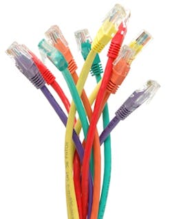 Patch cords like these can now be tested to both TIA and ISO specs using the same test head, thanks to the TIA&apos;s recent publication of ANSI/TIA-568-C.2-2 Balanced Twisted-Pair Telecommunications Cabling and Components Standard, Addendum 2: Additional Considerations for Category 6A Patch Cord Testing