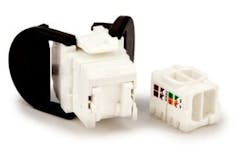 3M's Category 5e and Category 6 RJ45 UTP jacks feature a tool-less installation, three cable entry points, and integral shutters. 3M's Category 5e and Category 6 RJ45 UTP jacks feature a tool-less installation, three cable entry points, and integral shutters.