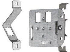 Leviton&apos;s QuickPort In-Wall (left) and In-Ceiling (right) Brackets support LAN connections for IP devices in environments where traditional wallplates are not practical. The company says use of the plates enables a permanent link, which is a more-reliable connection than direct-connect plugs.