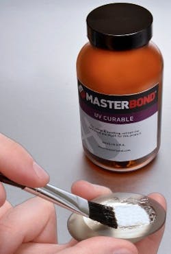 Shown here is MasterBond UV10 curable adhesive, which is commonly used in fiber-optic applications. TIA TSB-4947 is one of several cabling standards recently issued by TIA. TSB-4947 provides guidance on the use of adhesive in fiber-optic components. Shown here is MasterBond UV10 curable adhesive, which is commonly used in fiber-optic applications. TIA TSB-4947 is one of several cabling standards recently issued by TIA. TSB-4947 provides guidance on the use of adhesive in fiber-optic components.