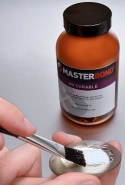 Shown here is MasterBond UV10 curable adhesive, which is commonly used in fiber-optic applications. TIA TSB-4947 is one of several cabling standards recently issued by TIA. TSB-4947 provides guidance on the use of adhesive in fiber-optic components.