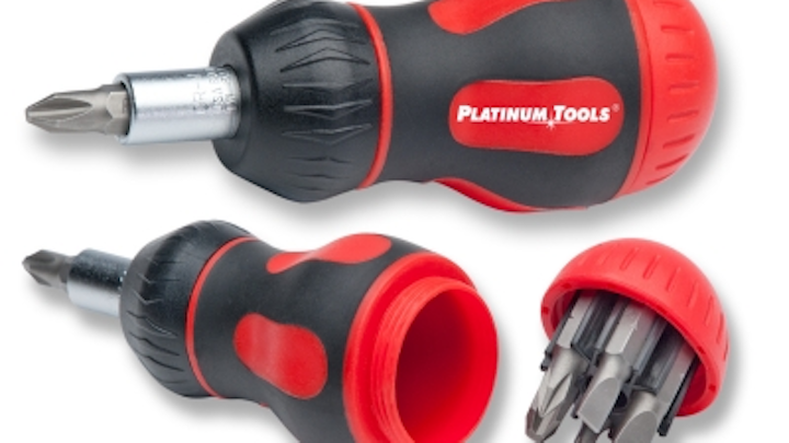 Ratcheted 'stubby' screwdriver ideal for cramped spaces - Platinum Tools