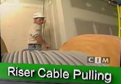 Riser cable pulling is one of four segments in the new, online Low Voltage Cable Pulling Course. Other segments cover pre-pull planning, horizontal pulling, and work-area pulling. Riser cable pulling is one of four segments in the new, online Low Voltage Cable Pulling Course. Other segments cover pre-pull planning, horizontal pulling, and work-area pulling.