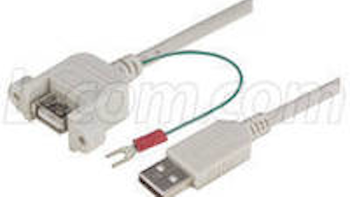 Panel-mount USB cables include ground wires