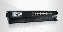 Shown here is Tripp Lite's NSU-G24C2 PDU Ethernet Switch Combo, which offers 12 power outlets and 24 GbE ports in 1U of space. Tripp Lite also offers the NSU-G16, which provides 8 outlets and 16 GbE ports. Shown here is Tripp Lite's NSU-G24C2 PDU Ethernet Switch Combo, which offers 12 power outlets and 24 GbE ports in 1U of space. Tripp Lite also offers the NSU-G16, which provides 8 outlets and 16 GbE ports.