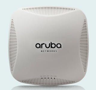 Shown here is Aruba Networks&apos; 220 Series 802.11ac access point. This and all of Aruba&apos;s wireless LAN equipment will become part of HP&apos;s Enterprise Group upon completion of HP&apos;s $2.7-billion acquisition of Aruba, which was announced on March 2.