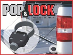 Physical security clamp locks on work truck tailgates Physical security clamp locks on work truck tailgates