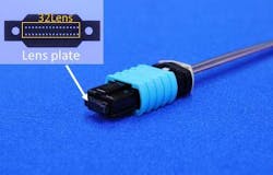 Sumitomo Electric Industries will introduce this 32-fiber singlemode lensed MPO connector at OFC 2015. It says the expanded beam lensed connector is less susceptible to debris than other connectors, is easier to clean, and requires far less mating force. Sumitomo Electric Industries will introduce this 32-fiber singlemode lensed MPO connector at OFC 2015. It says the expanded beam lensed connector is less susceptible to debris than other connectors, is easier to clean, and requires far less mating force.