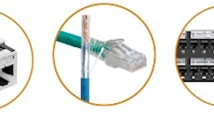 The CX6850 Category 6A Premium+ UTP system includes Leviton Atlas-X1 component-rated connectors and patch cords, Berk-Tek LANmark-XTP cable, and Leviton component-rated 110-style patch panels.