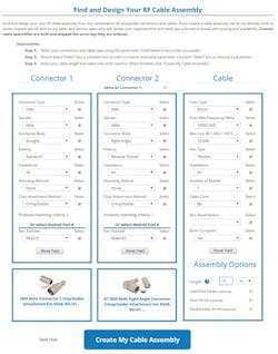 New RF cable assembly configurator from Pasternack New RF cable assembly configurator from Pasternack