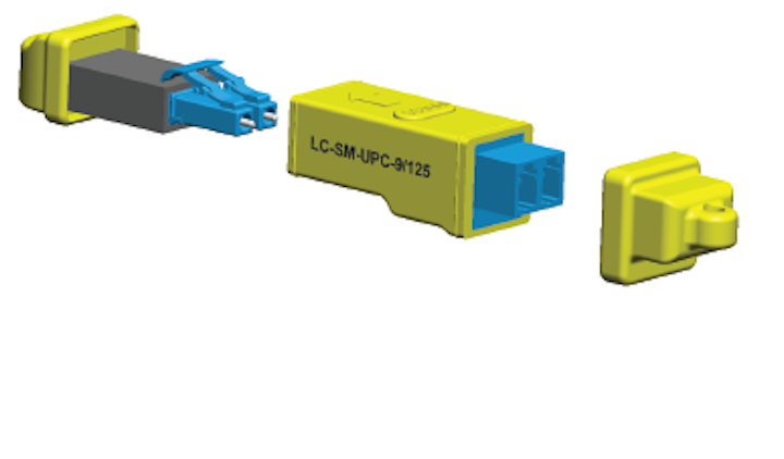 LC fiber looping tool parks, protects exposed fiber ends
