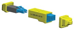 LC fiber looping tool parks, protects exposed fiber ends
