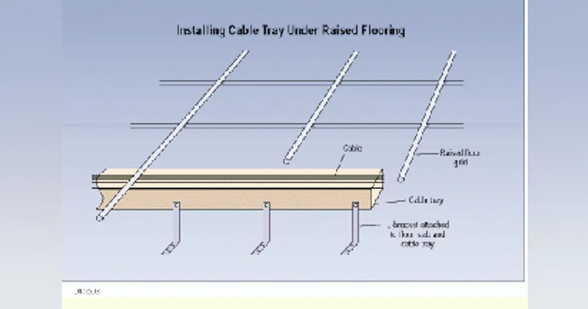 Install cable tray under raised flooring | Cabling Installation ...