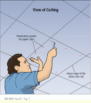 Gaining Access Above A Lock Tile Ceiling Cabling