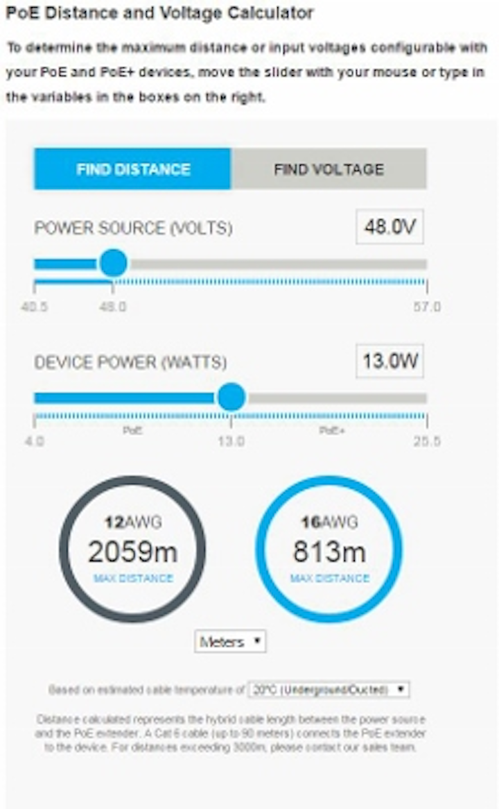 Online Calculator Determines Power Over Ethernet Distance And