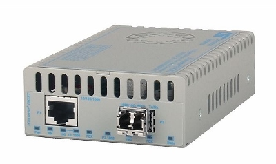 Omnitron Systems' iConverter 10GXT is a 10/100/1000 RJ45-to-10G fiber media converter.