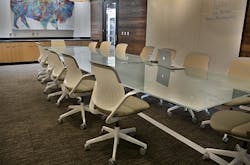 In-carpet cable management wireways transform former Model T showroom into high-tech workspace In-carpet cable management wireways transform former Model T showroom into high-tech workspace