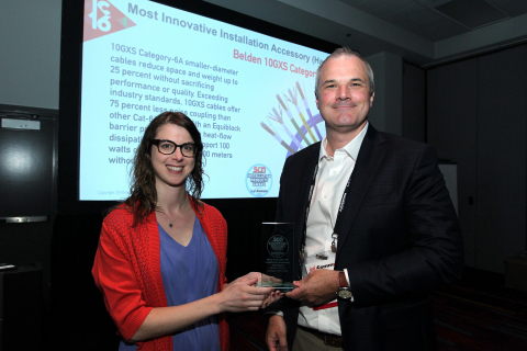 Belden 10GXS Cat 6A cable awarded 'Most Innovative AV Installation Accessory' at InfoComm 2016
