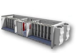 Cannon has introduced a leasing option for its Globe Trotter modular data center series. This example section view of a Globe Trotter shows an isolated and insulated inner room as well as a main cabinet aisle. Cannon has introduced a leasing option for its Globe Trotter modular data center series. This example section view of a Globe Trotter shows an isolated and insulated inner room as well as a main cabinet aisle.