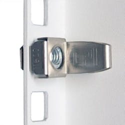 Chatsworth Products Inc.'s Clik-Nut, shown here, is 70 percent easier and faster to install than traditional cage nuts, the company says. Chatsworth Products Inc.'s Clik-Nut, shown here, is 70 percent easier and faster to install than traditional cage nuts, the company says.