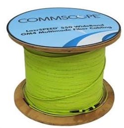 Shown here is CommScope's LazrSpeed 550 Wideband Multimode Fiber Cable. CommScope's Paul Kolesar recently reported that a proposal in front of IEEE 802.3 includes WBMMF as a medium to support 2-fiber 100G transmission. Shown here is CommScope's LazrSpeed 550 Wideband Multimode Fiber Cable. CommScope's Paul Kolesar recently reported that a proposal in front of IEEE 802.3 includes WBMMF as a medium to support 2-fiber 100G transmission.
