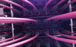 A still clip from Reichle & De-Massari's video about its Netscale fiber-optic cable management platform A still clip from Reichle & De-Massari's video about its Netscale fiber-optic cable management platform