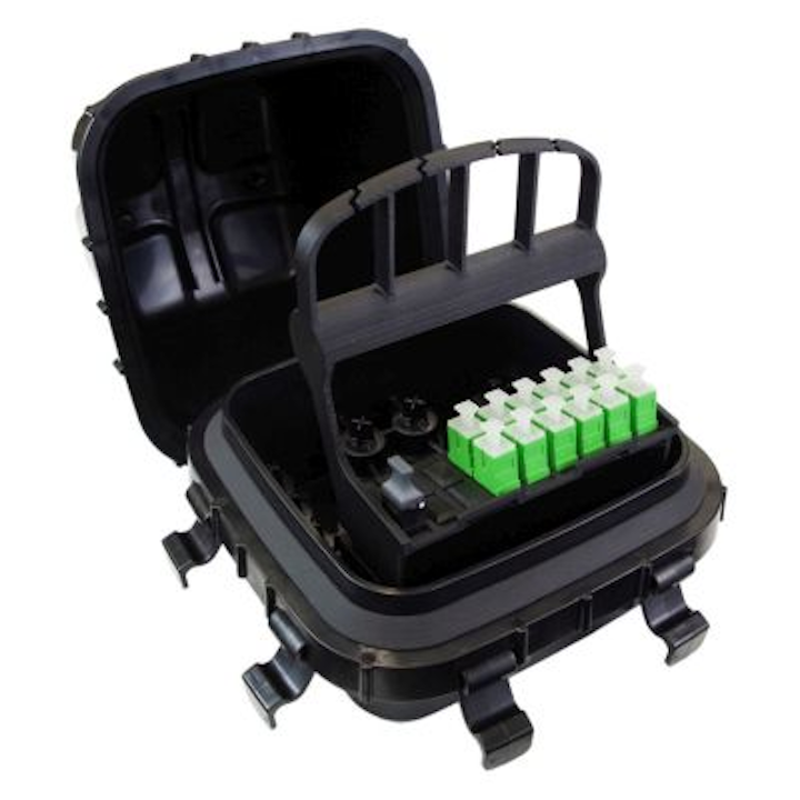 The FieldShield YOURx Terminal is an optical service terminal that supports any drop and FieldShield microduct. Clearfield explains this capability increases installation efficiency with a single inventory item that services multiple network designs in above- or below-grade fiber connectivity environments.