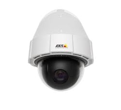 Axis Communications IP cameras like this one are compatible with Omnitron Systems&apos; OmniConverter Power over Ethernet PoE media converters.